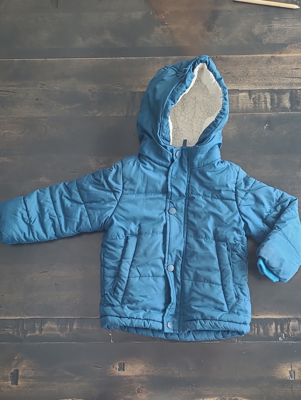 Ben Sherman Blue Hooded Puffer Coat for Kids